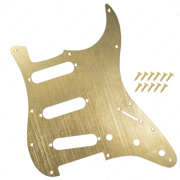 LOOKSEVEN 11 Hole SSS Metal Guitar Pickguard Aluminum For ST Strat Electric guitar 9 color-orangish yellow