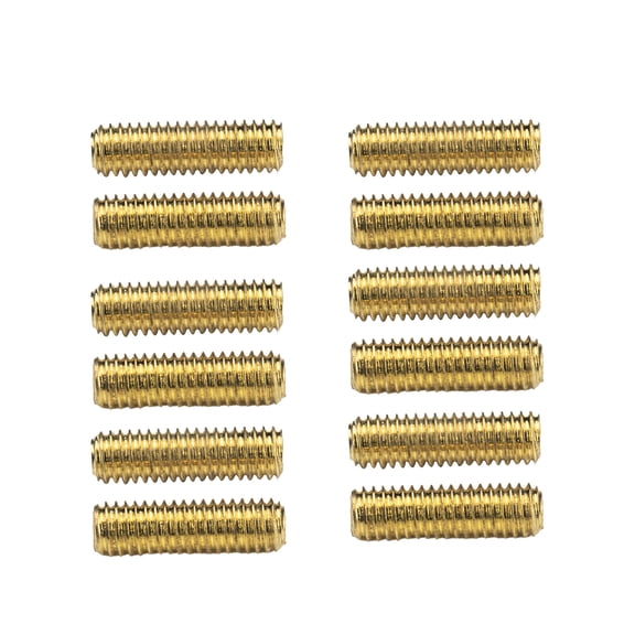 LOOKSEVEN 12x Guitar Bridge Saddle Height Adjustment Screws M3x10 thread For Strat Tele- Gold