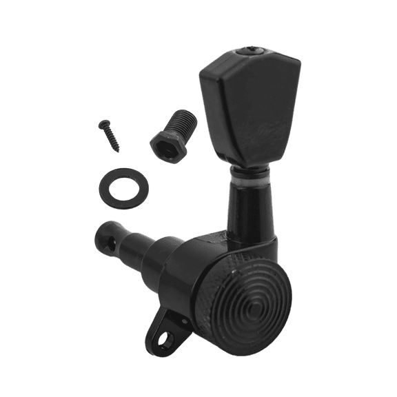 LOOKSEVEN 1L Inline Guitar Locking Tuners Tuning Pegs Machine Heads 1:18 Gear Ratio for Fender/Stratocaster/Telecaster guitar (Black)