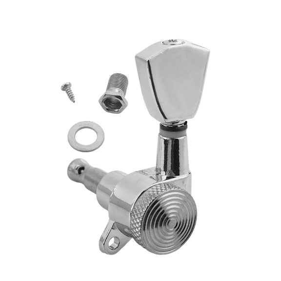 LOOKSEVEN 1L Inline Guitar Locking Tuners Tuning Pegs Machine Heads 1:18 Gear Ratio for Fender/Stratocaster/Telecaster guitar (Chrome)