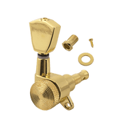 LOOKSEVEN 1R Inline Guitar Locking Tuners Tuning Pegs Machine Heads 118 Gear Ratio for Fender/Stratocaster/Telecaster guitar Gold