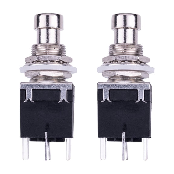 LOOKSEVEN 2 Pcs Guitar Effects Effects Pedal Switch 6-pin Stomp Foot Switch in Black