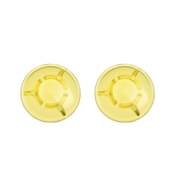 LOOKSEVEN 2 Pieces Guitar Effects Pedal Footswitch Toppers Mushroom Shaped Plastic Foot Nail Protection Caps For Guitar Effects Pedal Buttons - Yellow