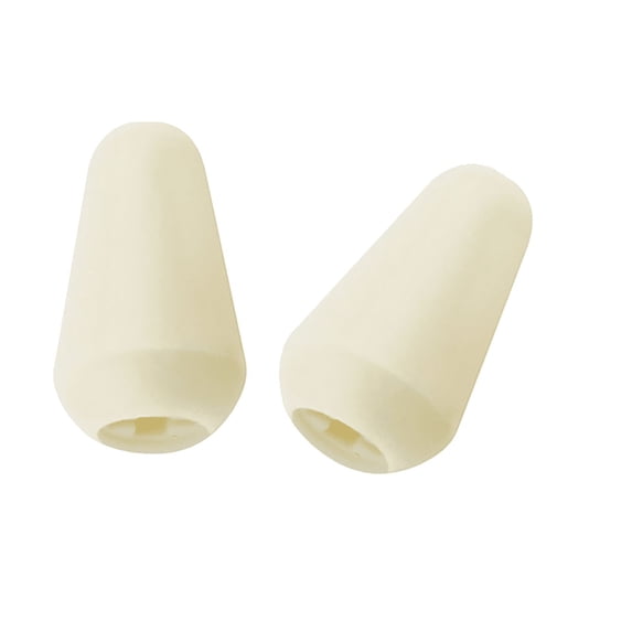 LOOKSEVEN 2Pcs 5 Way Pickup Switch Tip Metal Plastic Switch Cap Switch Knob for Strat Tele- Cream (Plastic)