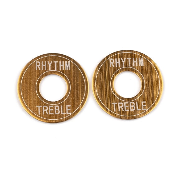 LOOKSEVEN 2x Metal Switch Plate Ring Rhythm Treble Pickup Selector Toggle For Les paul SG-Gold(White)