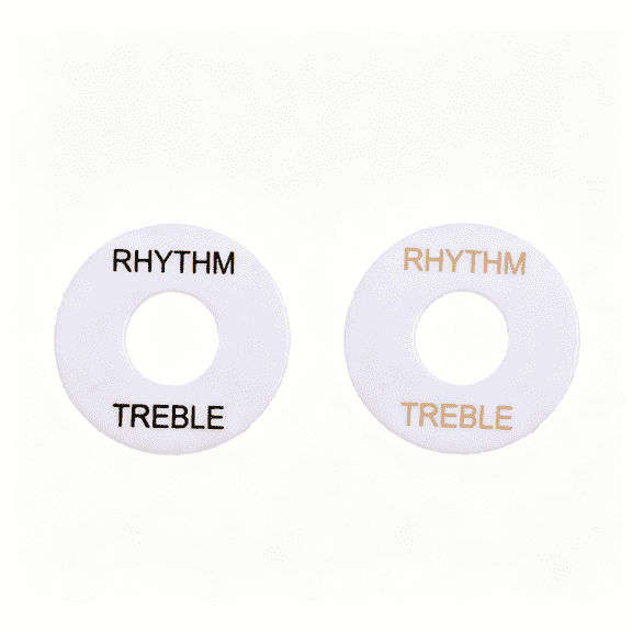 LOOKSEVEN 2x White/G Plastic Rhythm Toggle Switch Plate For GIBSON EPI LP SG Guitar 01