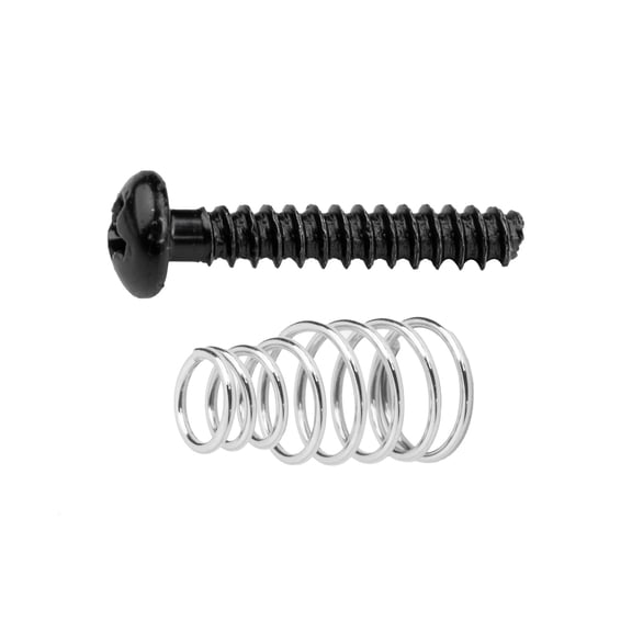 LOOKSEVEN 3 COLOR Single Coil Pickup Height Adjustment Pan Head Screw & Springs For Strat 6x Screws 10x Springs- Black (6pcs)