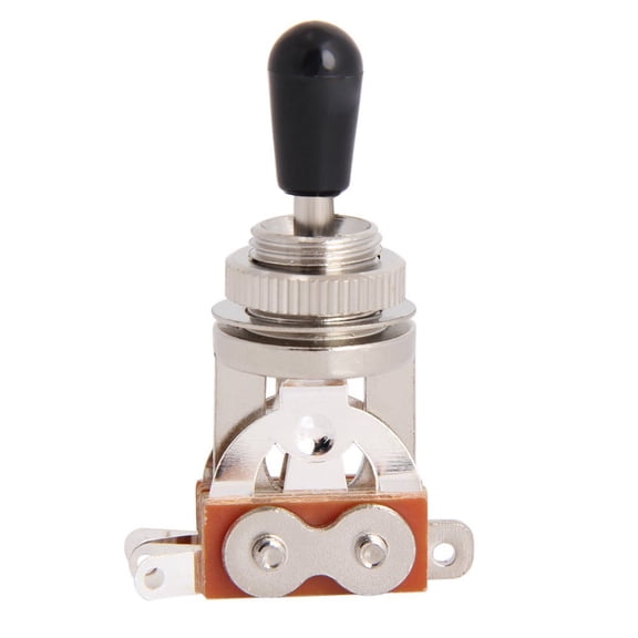 LOOKSEVEN 3-Way Short Toggle Electric Guitar Switch Selector For Gibson Epiphone Les Paul- Silver / BlackTip