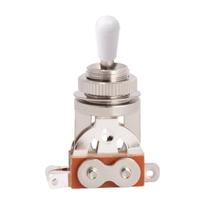 LOOKSEVEN 3-Way Short Toggle Electric Guitar Switch Selector For Gibson Epiphone Les Paul- Silver / White Tip
