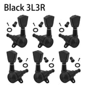 LOOKSEVEN 3L3R Inline Guitar Locking Tuners Tuning Pegs Machine Heads 118 Gear Ratio for Fender/Stratocaster/Telecaster guitar Black