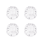 LOOKSEVEN 4 Pcs Guitar Control Knobs Speed Dial Knobs Left Hand for Les Paul SG Multicolor-Transparent with Black Number