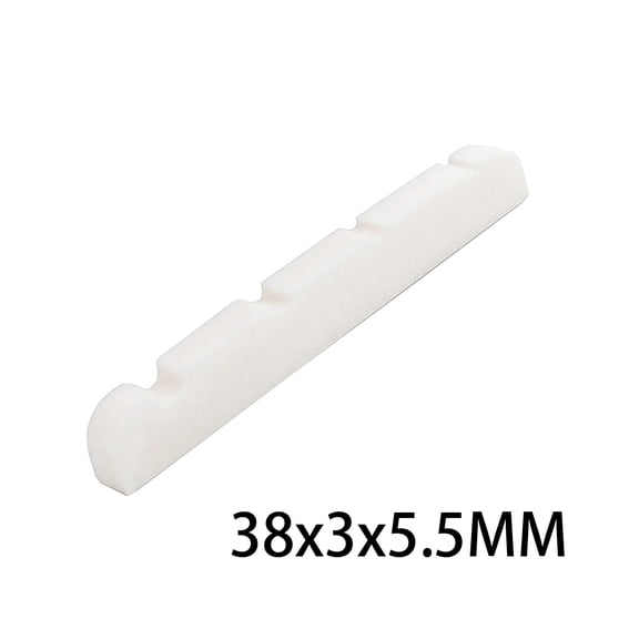LOOKSEVEN 4-String Bass Bone Nut, 38x3x5.5mm, Pre-Slotted for Electric Bass Guitar