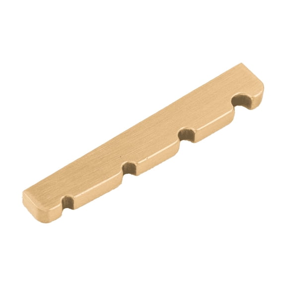 LOOKSEVEN 4-String Electric Bass Guitar Brass Nut, Pre-Slotted Bass String Nut Replacement