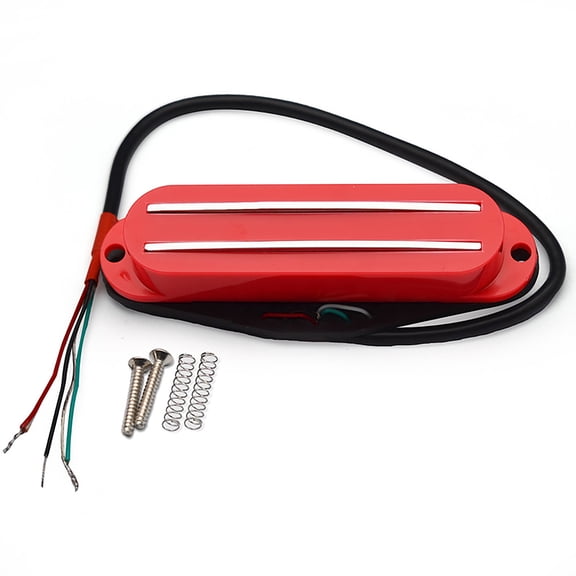 LOOKSEVEN 4 Wire Dual Rail Single Coil Mini Humbucker Pickup 9K For Strat Guitar 10 Colors- Orange