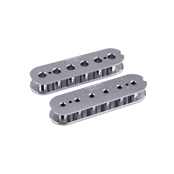 LOOKSEVEN A Set of Silver 50mm Pole Spacing Humbucker Guitar Pickup Bobbins(Slug & Screw Side) Replacement Parts