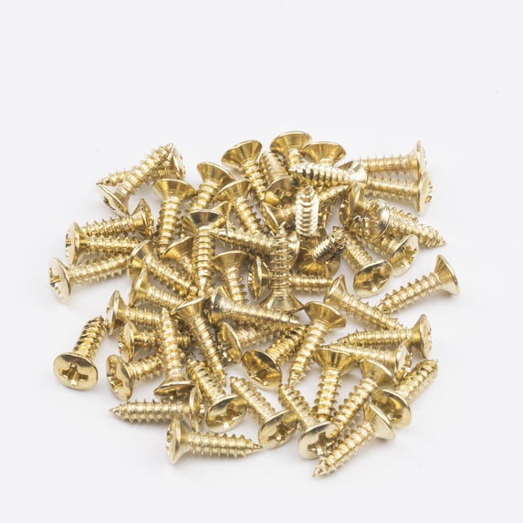LOOKSEVEN 50Pcs Electric Guitar Scratchplate Pickguard Screws Bolts for Strat TL Guitar- Gold