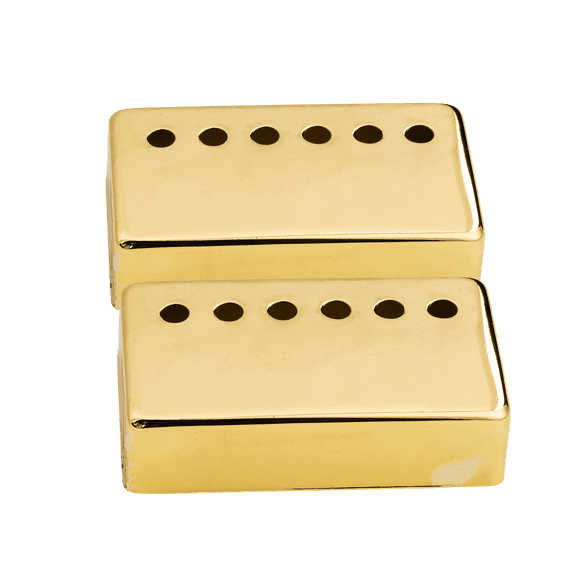 LOOKSEVEN 2pcs Gold 50mm/50mm Neck Guitar Humbucker Pickup Brass Cover for LP SG