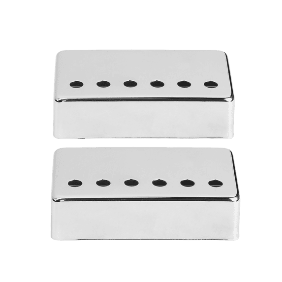 LOOKSEVEN 2pcs Silver 52mm/52mm Bridge Guitar Humbucker Pickup Brass Cover for LP SG