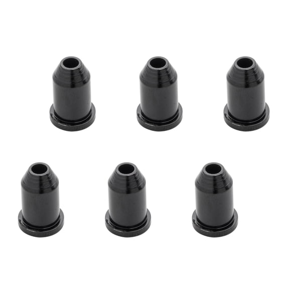 LOOKSEVEN 6 Pcs Electric Guitar String Ferrule Buttons, Metal Bullet Guitar String Ferrules with Washers for Strat Tele Guitar Bass Replacement Parts-Black