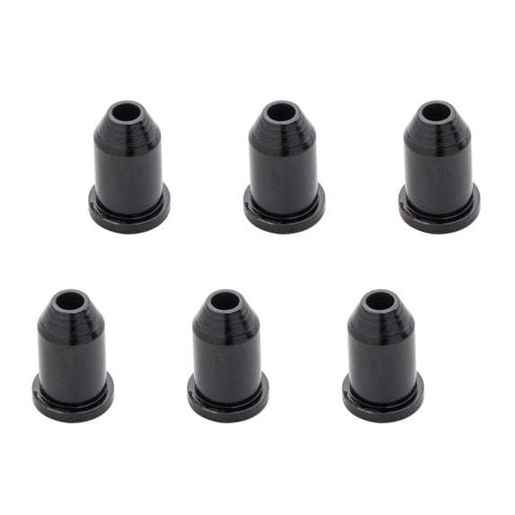 LOOKSEVEN 6 Pcs Electric Guitar String Ferrule Buttons, Metal Bullet Guitar String Ferrules with Washers for Strat Tele Guitar Bass Replacement Parts-Black
