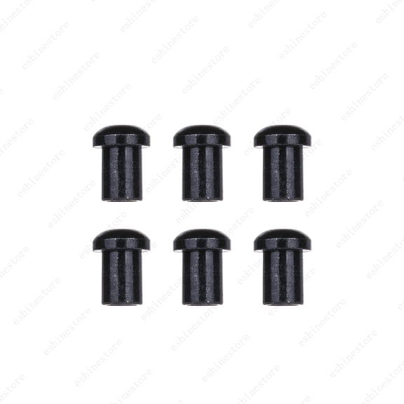 LOOKSEVEN 6 Pcs Electric Guitar String Ferrule Buttons, Metal Bullet String Ferrules with Washers for Strat Tele Guitar Bass Replacement Parts-Black