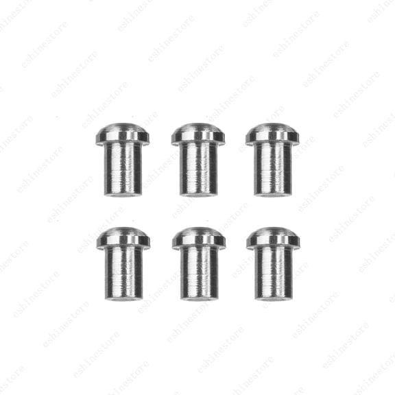 LOOKSEVEN 6 Pcs Electric Guitar String Ferrule Buttons, Metal Bullet String Ferrules with Washers for Strat Tele Guitar Bass Replacement Parts-Chorme