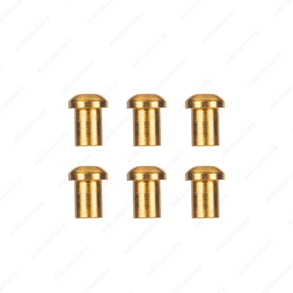 LOOKSEVEN 6 Pcs Electric Guitar String Ferrule Buttons, Metal Bullet String Ferrules with Washers for Strat Tele Guitar Bass Replacement Parts-Gold
