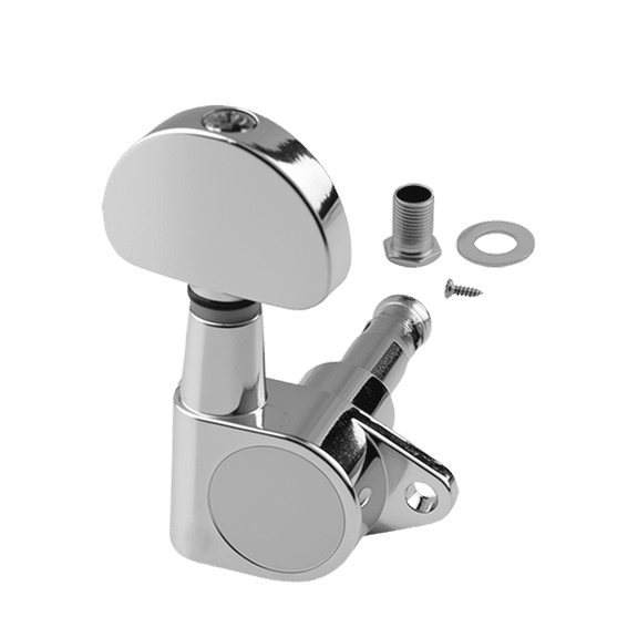 LOOKSEVEN 1:15 Fully Enclosed Guitar String Tuning Peg Machine Head for Acoustic Guitar-Chorme-1R