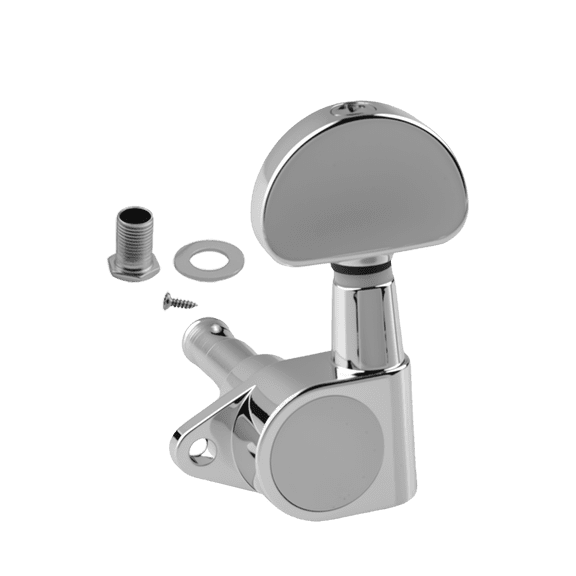 LOOKSEVEN 1:15 Fully Enclosed Guitar String Tuning Peg Machine Head for Acoustic Guitar-Chorme-1L