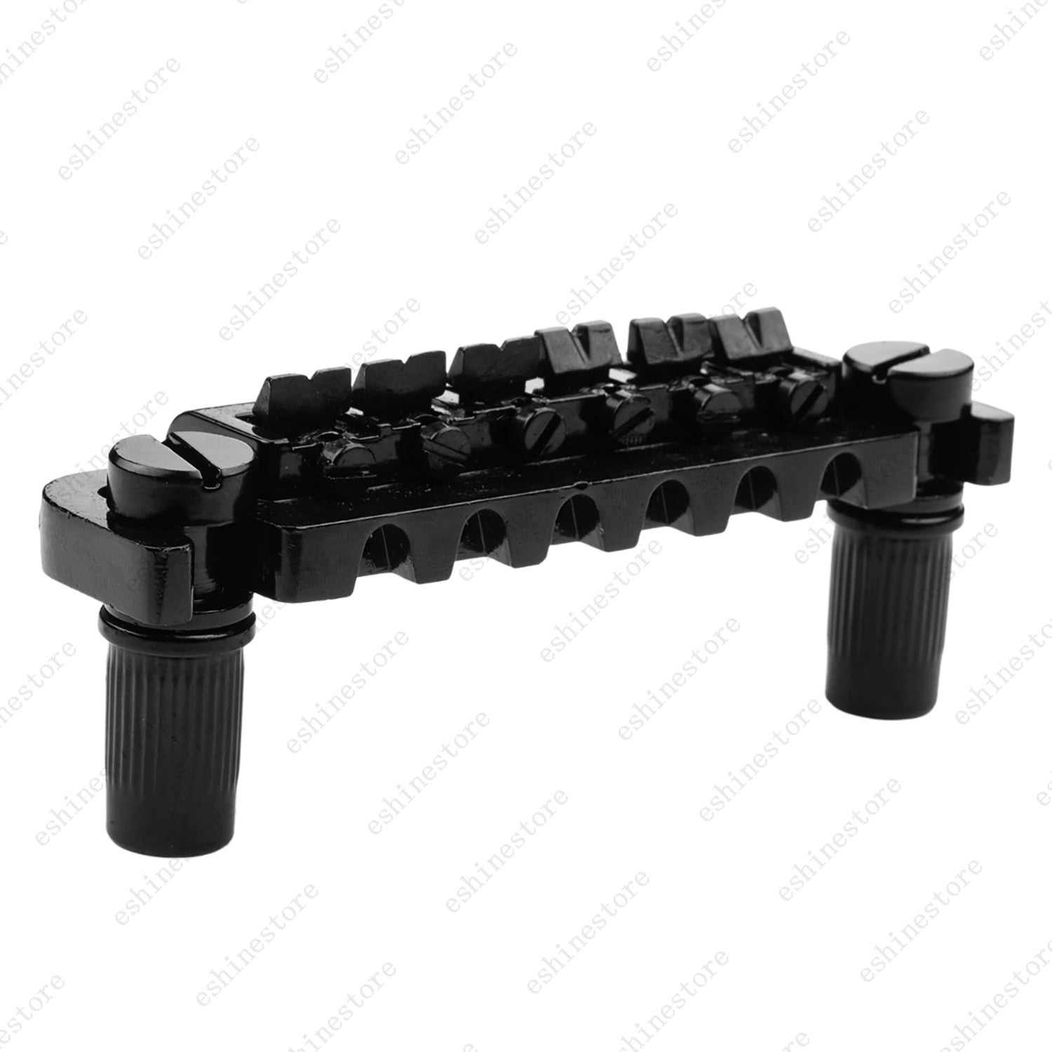 LOOKSEVEN 6 String Electric Guitar Integrated Bridge Tune-O-Matic Style Guitar Bridge Replacement for Gibson Epiphone Les Paul SG, with Studs & Wrench-black