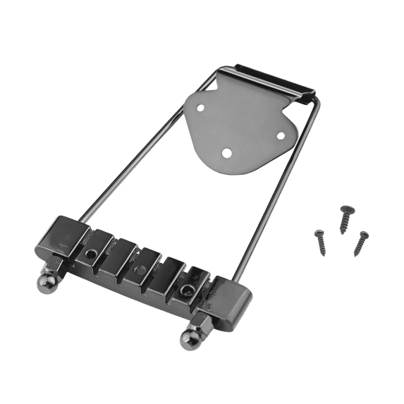 LOOKSEVEN 6 String Trapeze Tailpiece Bridge for Semi-Hollow Electric Guitar-black