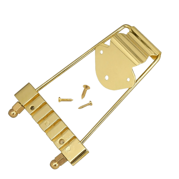LOOKSEVEN 6 String Trapeze Tailpiece Bridge for Semi-Hollow Electric Guitar-gold