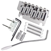 LOOKSEVEN 6 String Vintage Style Strat Electric Guitar Tremolo Bridge System, Chrome Double Locking Vibrato with Whammy Bar, Springs & Full Installation Kit-chorme