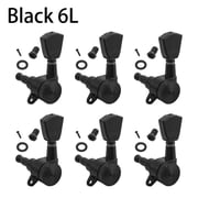 LOOKSEVEN 6L Inline Guitar Locking Tuners Tuning Pegs Machine Heads 118 Gear Ratio for Fender/Stratocaster/Telecaster guitar Black