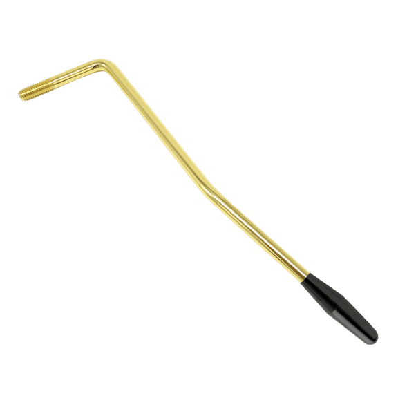 LOOKSEVEN 6mm Threaded Tremolo Arm – Replacement Whammy Bar with Plastic Tip for Electric Guitars - Gold(Black Tip)