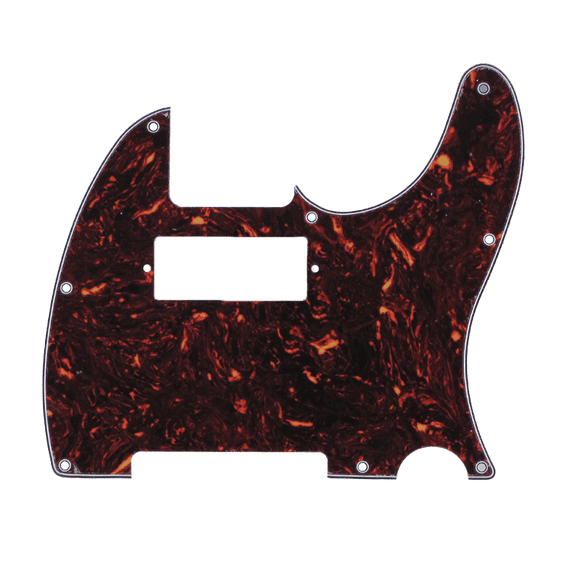 LOOKSEVEN 8 Hole Mini Humbucker Style Guitar Pickguard Scratch Plate For Fender Telecaster-Dark Brown Tortoise