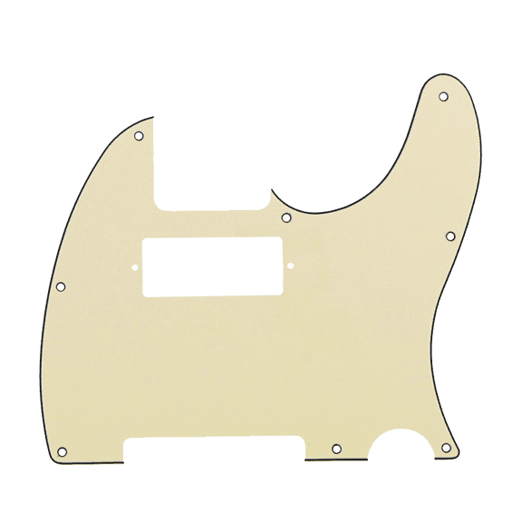 LOOKSEVEN 8 Hole Mini Humbucker Style Guitar Pickguard Scratch Plate For Fender Telecaster-Rice Yellow（Black）