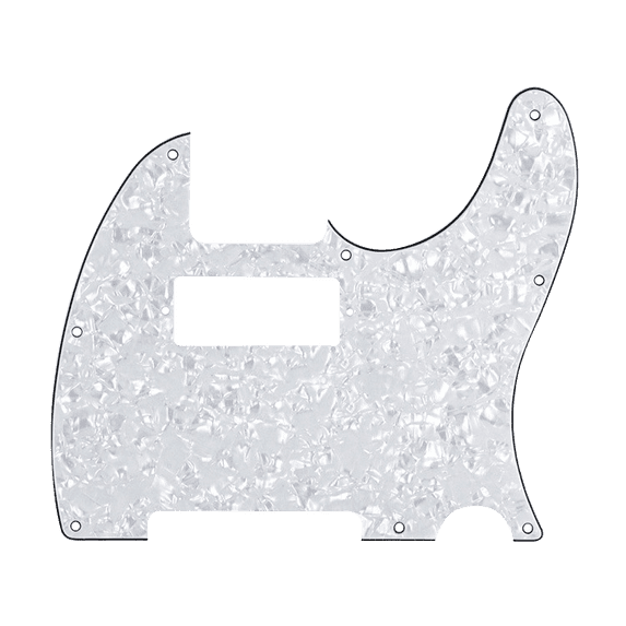 LOOKSEVEN 8 Hole Mini Humbucker Style Guitar Pickguard Scratch Plate For Fender Telecaster-White Pearl