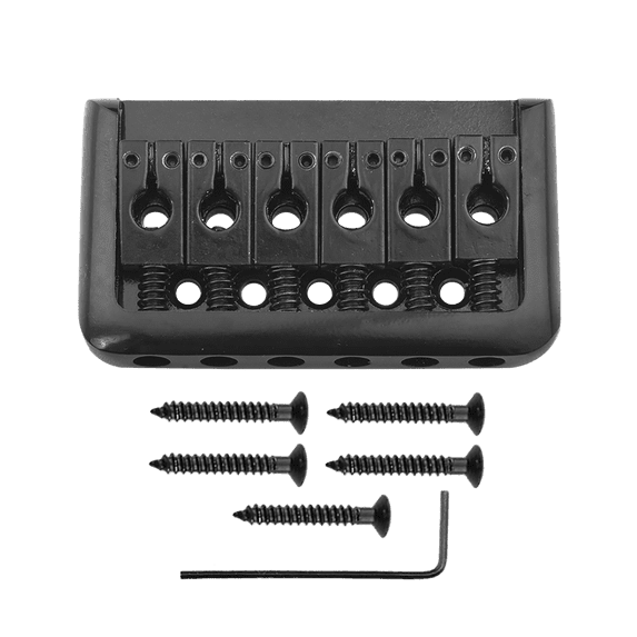 LOOKSEVEN Alloy Edge Fixed Electric Guitar Bridge with Mounting Hardware-black