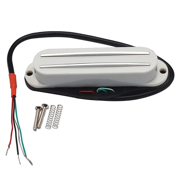 LOOKSEVEN Alnico5 Dual Rails Guitar Pickup Mini Humbucker Pickup For Strat Guitar 12Colors- White
