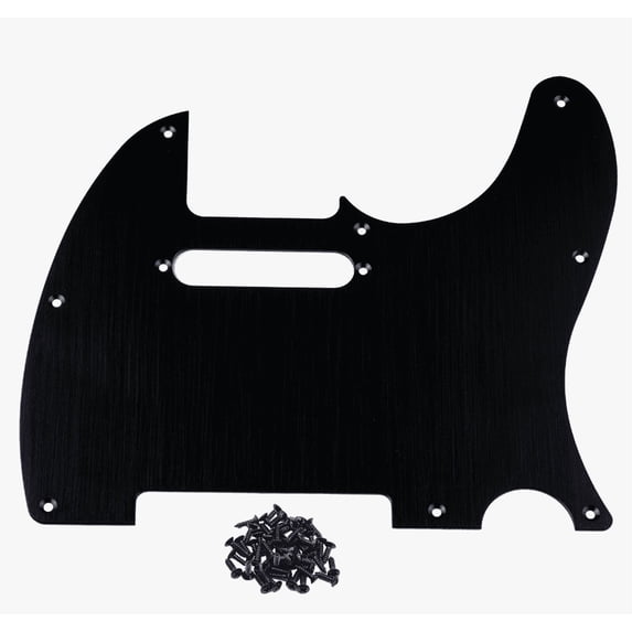 LOOKSEVEN Aluminium 8 Hole Tele Style Guitar Pickguard Scratch Plate For Fender Telecaster-Black