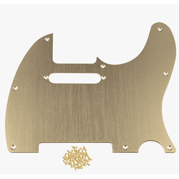 LOOKSEVEN Aluminium 8 Hole Tele Style Guitar Pickguard Scratch Plate For Fender Telecaster-Gold