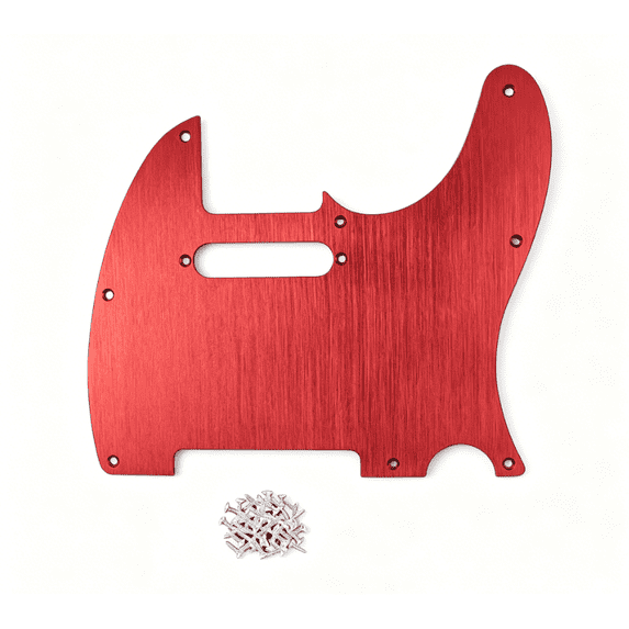 LOOKSEVEN Aluminium 8 Hole Tele Style Guitar Pickguard Scratch Plate For Fender Telecaster-Red