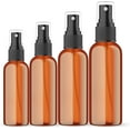 thumbnail image 1 of LOOKSEVEN Amber Plastic Essential Oil Spray Bottle Four Size - 1oz, 1.7oz, 2oz and 3.4oz, Small Spray Bottle with Plastic Sprayer - Set of 4, 1 of 6