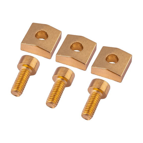 LOOKSEVEN Electric Guitar Double Locking Tremolo String Lock Clamps & Hex Screws Set, 3 Colors Available-gold