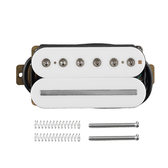 LOOKSEVEN Electric Guitar Humbucker Blade/Hex Screw Adjusting Dual Coil Guitar Pickup- White 50mm