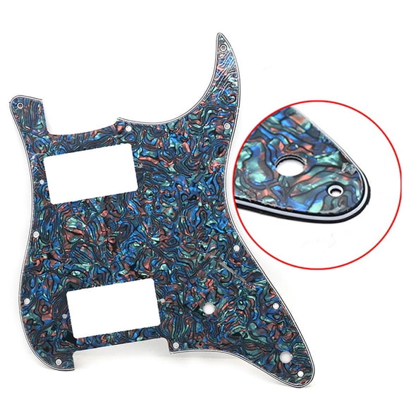 LOOKSEVEN Electric Guitar Pickguard Scratch Plate 11 Hole 2 Pot HH for Strat Multicolors-Aged Pearl