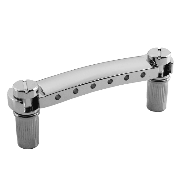LOOKSEVEN Electric Guitar Stop Bar Tailpiece, Vintage Tune-O-Matic Rear Bridge for Les Paul Style Guitars-chorme