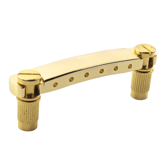 LOOKSEVEN Electric Guitar Stop Bar Tailpiece, Vintage Tune-O-Matic Rear Bridge for Les Paul Style Guitars-gold