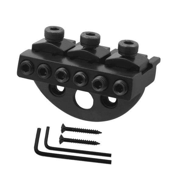 LOOKSEVEN Floyd Rose Style 6-String Guitar Locking Nut, Double Locking Tremolo System Nut for Electric Guitar, Chrome/Black Available with Mounting Screws & Allen Wrenches-black